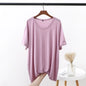 Plus size XL to 6XL Modal Tshirt short sleeves Summer women's T-shirts solid color O-Neck Loose Tee Tops Casual bottoming top