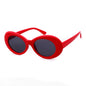 WHO CUTIE Vintage Small Oval Sunglasses Men Women Brand Designer 90S Retro White Leopard Frame Shades Sun Glasses OM524