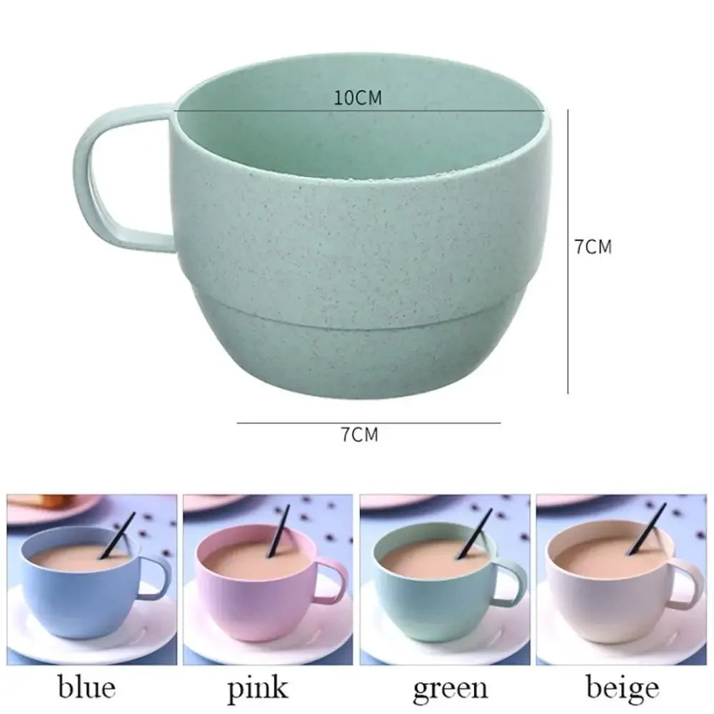 1 pcs Lightweight Flat Bottom Wide Mouth Eco-friendly with Handle Coffee Mug