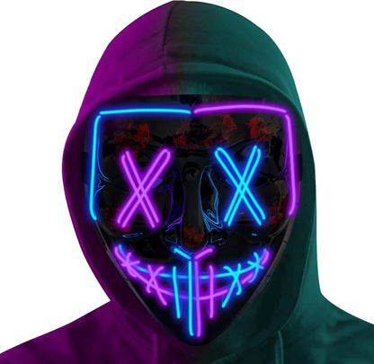 Poptrend LED Light‑Up Halloween Mask – Scary Cosplay Masquerade Mask for Festivals, Parties & Carnival Gifts