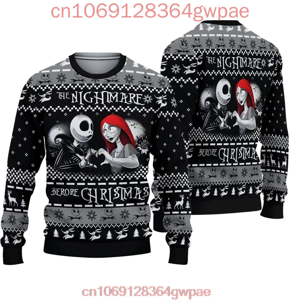 Jack Skellington and Sally Ugly Sweater Men's Women's Tops The Nightmare Before Christmas Ugly Christmas Sweater