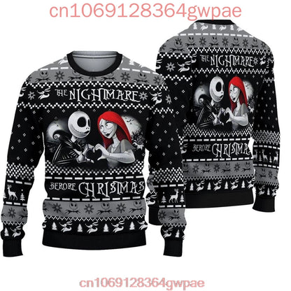 Jack Skellington and Sally Ugly Sweater Men's Women's Tops The Nightmare Before Christmas Ugly Christmas Sweater