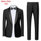 Men's Solid Color Suit Jacket Blazer Waistcoat Vest Pants Set M-6XL