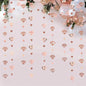 Bridal Shower Red Heart Garlands Double Sided Paper Hanging Streamers For Mother's Day Wedding Bachelorette Party Decorations