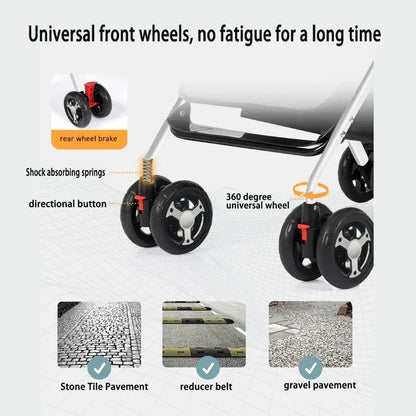 Lightweight Foldable Baby Stroller – Reclining Seat, One‑Hand Fold, All‑Terrain Wheels