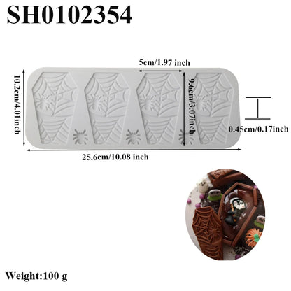 Halloween Silicone Coffin shaped Popsicle Mold Lace Mat Baking Molds for Ice Cream Chocolate and Desserts