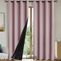 2pcs 100% Blackout Curtains, Thermal Insulated Window Drapes, Window Curtains for Living Room, Bedroom, Kitchen Home Decoration