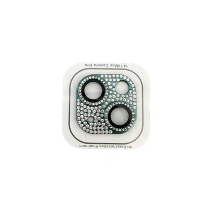 Luxury Camera Lens Film for IPhone 12/ 13/14 /15 Pro Max Mini 14 Plus Metal Glitter Diamond