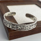 Retro 925 Sterling Silver Bracelet for Women Men Vintage Handmade Hollow Heart Bracelet
