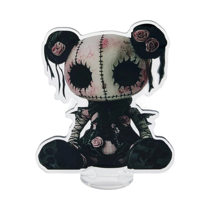 Halloween Anime Doll Figurine Acrylic Table Decorations Set for Home Office Party Spooky Flat Ornaments 2D Theme