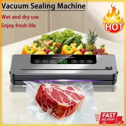 Electric Vacuum Sealer Machine Dry/Wet Food Packaging Vacuum Sealing Bags Food Storage Vacuum Packaging Machine For Kitchen