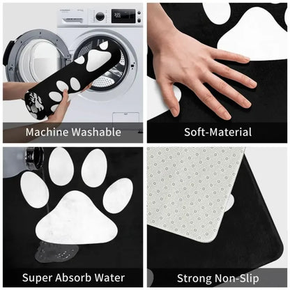 Personalized Paw Prints Dog Doormat Mat Anti-Slip Animal Kitchen Bath Balcony Rug Carpet 40*60cm