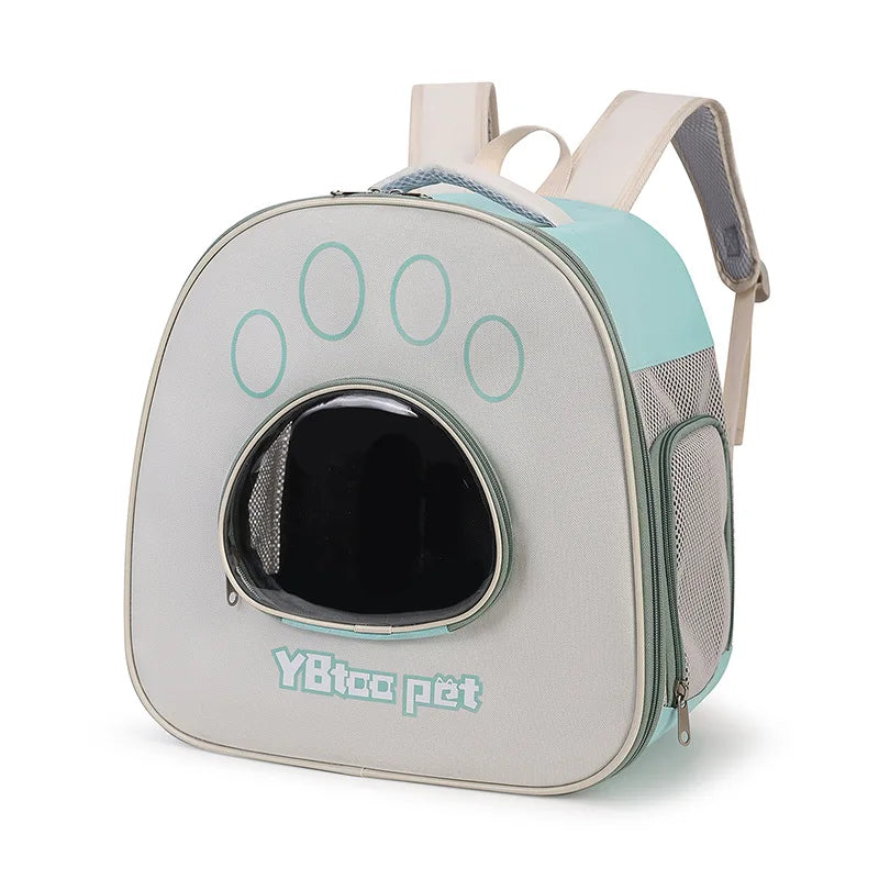 Cat backpack, outing schoolbag, double-shoulder pet bag, cat for travel, dog and cat supplies, transparent large-capacity portab