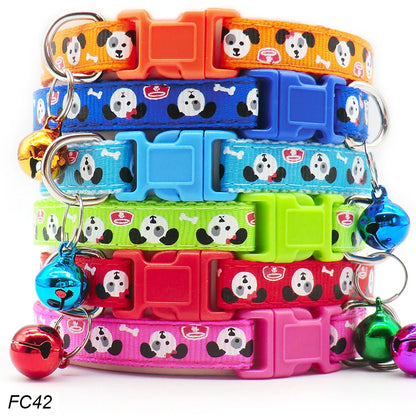 100Pcs Dog Collar With Bells Adjustable