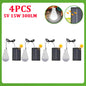 1-12pcs 5V 15W 300LM Solar Lighting Bulb Portable Solar Power Panel Battery Charger Energy Saving Outdoor Lamp USB Rechargable