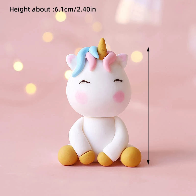 9‑Piece Unicorn Rainbow Cake Topper Set – Unicorn, Clouds, Stars & Happy Birthday Decorations for Girls’ First Birthday Party