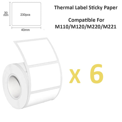 Phomemo M110/M220 40x30mm Thermal Labels - Self-Adhesive Waterproof Gloss Stickers for  Business/Barcode/Packaging/Office Use