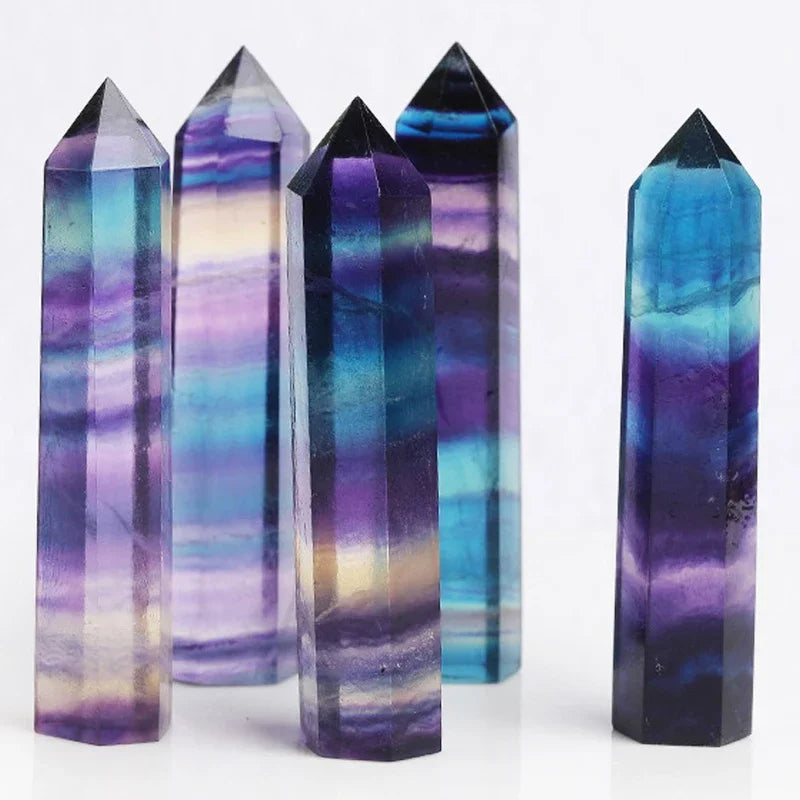 Natural Stone and Crystals Point Wand Rose Quartz Amethyst Home Decoration Mineral Stones Crafts