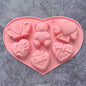 1pc Valentine's Day Theme Chocolate Silicone DIY Soft Candy Mold Bear Shape Baking Resin Soap Wax Melting Ice Jelly Mold