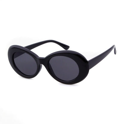 WHO CUTIE Vintage Small Oval Sunglasses Men Women Brand Designer 90S Retro White Leopard Frame Shades Sun Glasses OM524