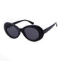 WHO CUTIE Vintage Small Oval Sunglasses Men Women Brand Designer 90S Retro White Leopard Frame Shades Sun Glasses OM524