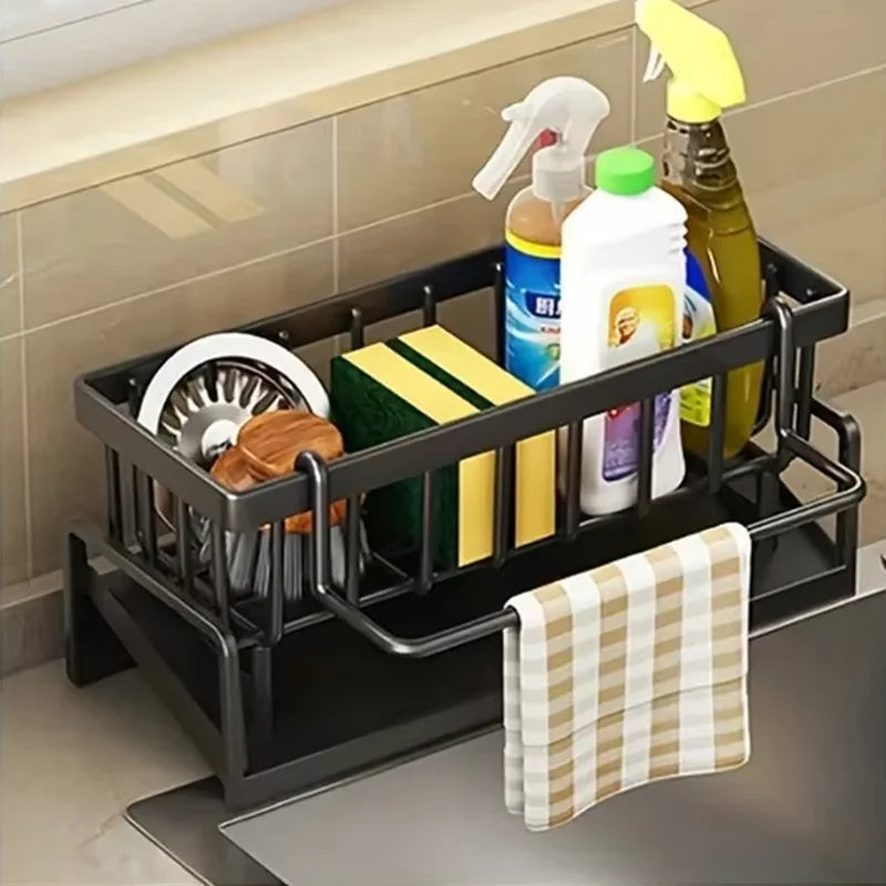 New kitchen accessories storage waterproof dish drain rack plate tray dish drying rack drain small debris sponge drain rack