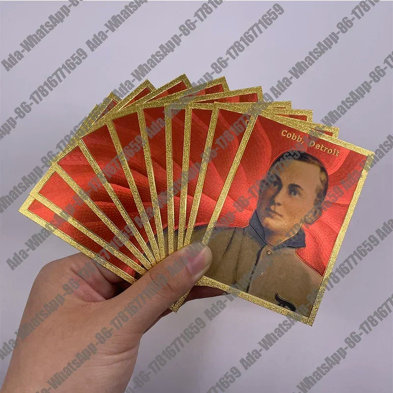 Classic 18 Types famous baseball player gold foil small cards for collection Gift and commemoration