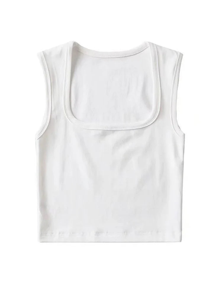 Deep Square Collar Crop Top