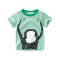 OLEKID 2025 Summer Stripe Children Boys T-shirts Printed Letter 2-8 Years Kids Little Boy Tops Short Sleeve Toddler Tees Clothes
