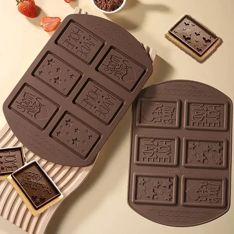 Silicone Chocolate Mold 6-Hole Christmas Multi Pattern Creative Handmade Biscuit Cake Dessert Biscuit Baking Tool