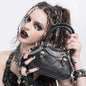 Punk Skull Chain Mini Crossbody – Fashion Square Bag with Decorative Hardware