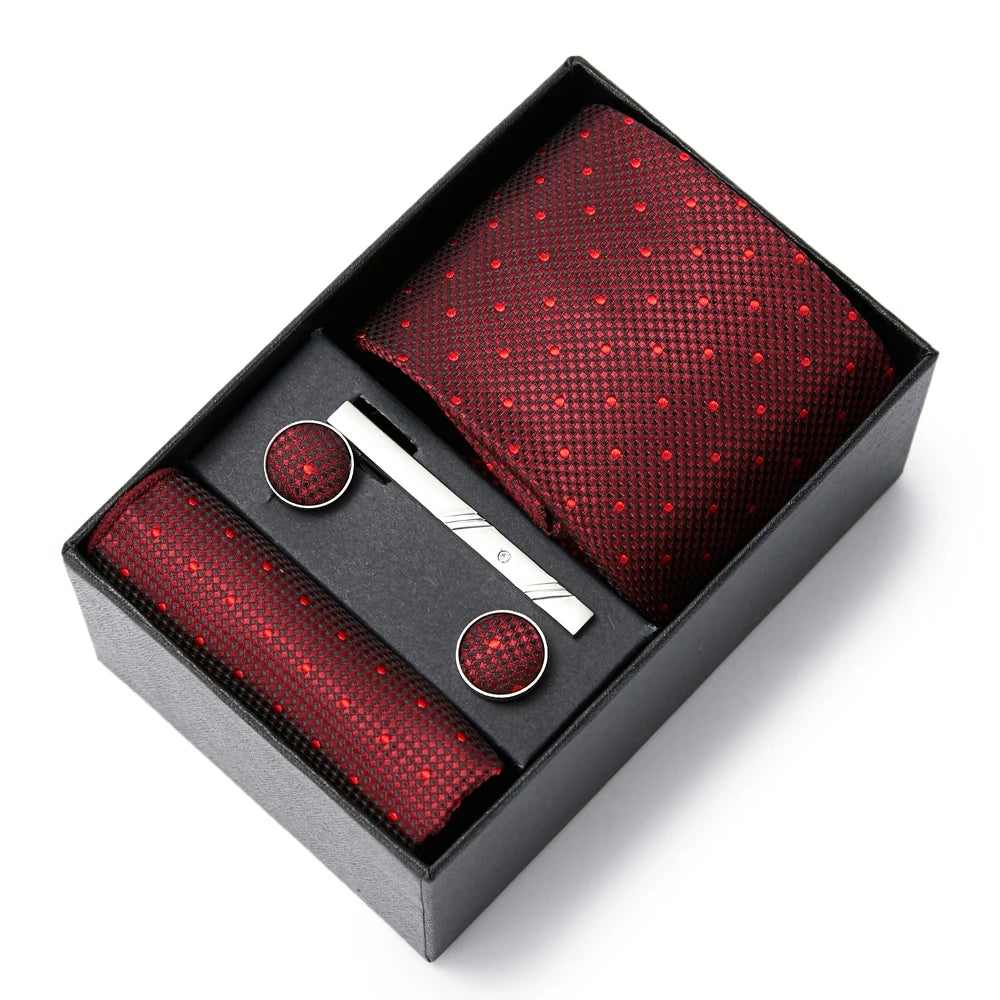 Men's  Tie Pocket Squares Necktie Box Set