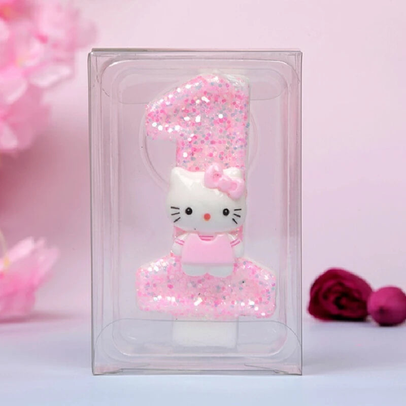 Sanrio Cute Hello Kitty Fun Digital Candles Creative Kawaii  Cartoon Pattern Party Decoration Supplies Birthday Cake Accessories