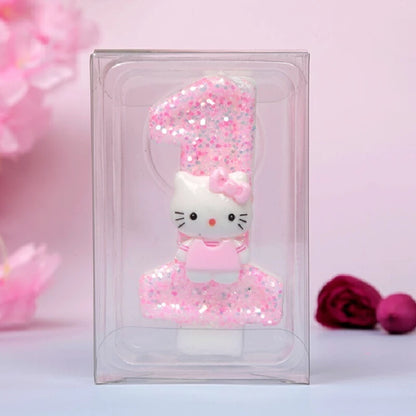 Sanrio Cute Hello Kitty Fun Digital Candles Creative Kawaii  Cartoon Pattern Party Decoration Supplies Birthday Cake Accessories