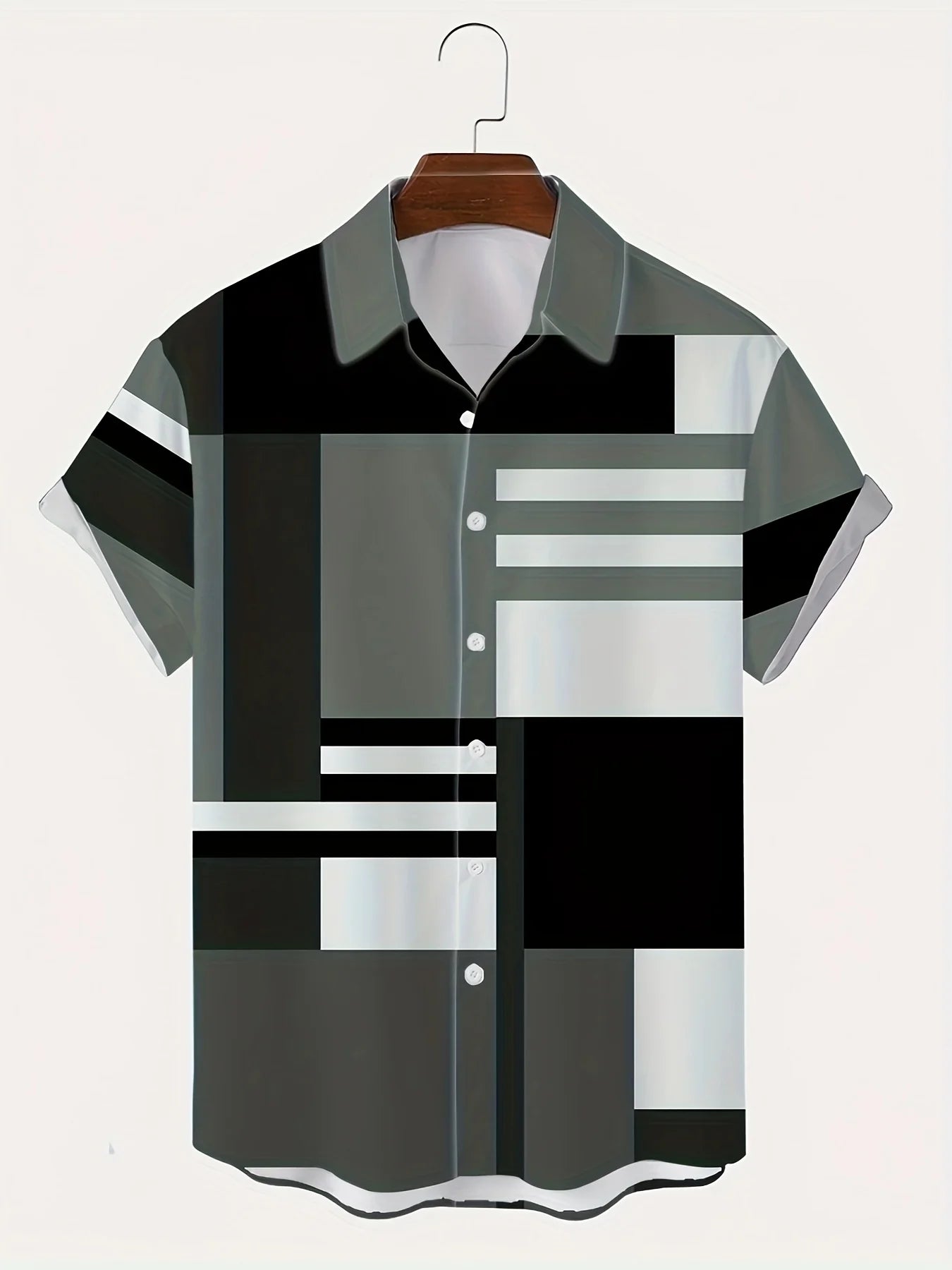 The new men's short-sleeved shirt for summer 2025 is breathable lightweight casual and fashionable with 3D printing