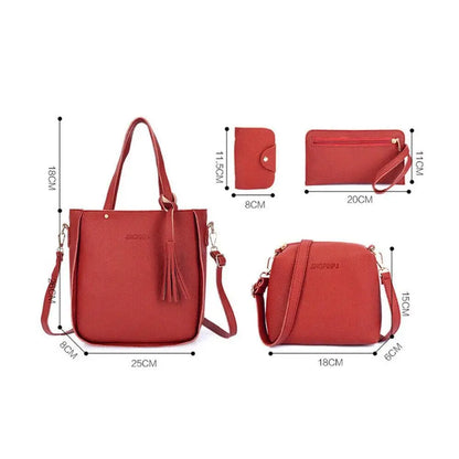 4Pcs/set Leather Crossbody Portable Shoulder bags