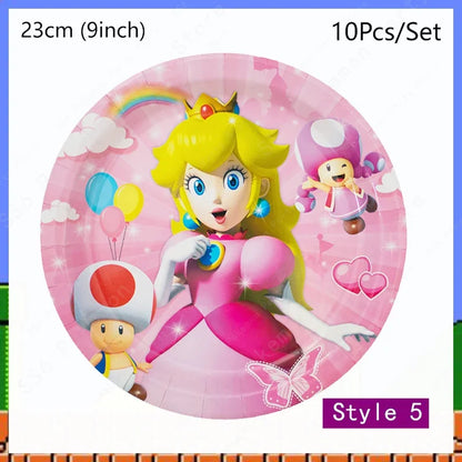 Super Mario Bros Birthday Decoration Party Supplies Disposable Tableware Baby Shower Paper Cup Tablecloth Plate Napkin Bag Kit