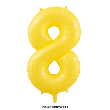 40‑Inch Yellow & White Macaron Daisy Number Foil Balloon