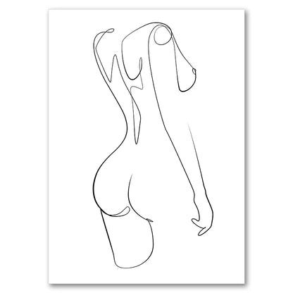 Sexy Female Body Art Print Naked Nude Canvas Poster Line Drawing Prints Abstract Woman Wall Art Painting Pictures Bedroom Decor