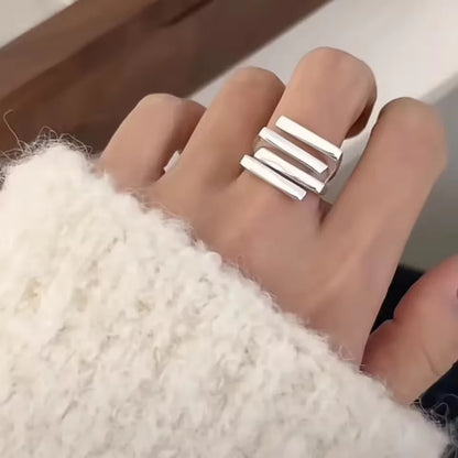 925 Sterling Silver Rings For Women Men Fine Jewelry Finger Adjustable Open Vintage Chain Ring