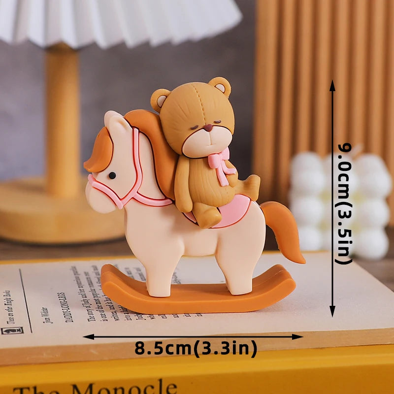 Blue Train Cake Topper Bear Cake Top Carriage Water Balloons Rainbow Tower Cake Decorations Boy Girl Baby Shower Party Supplies