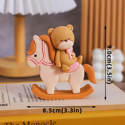 Blue Train Cake Topper Bear Cake Top Carriage Water Balloons Rainbow Tower Cake Decorations Boy Girl Baby Shower Party Supplies