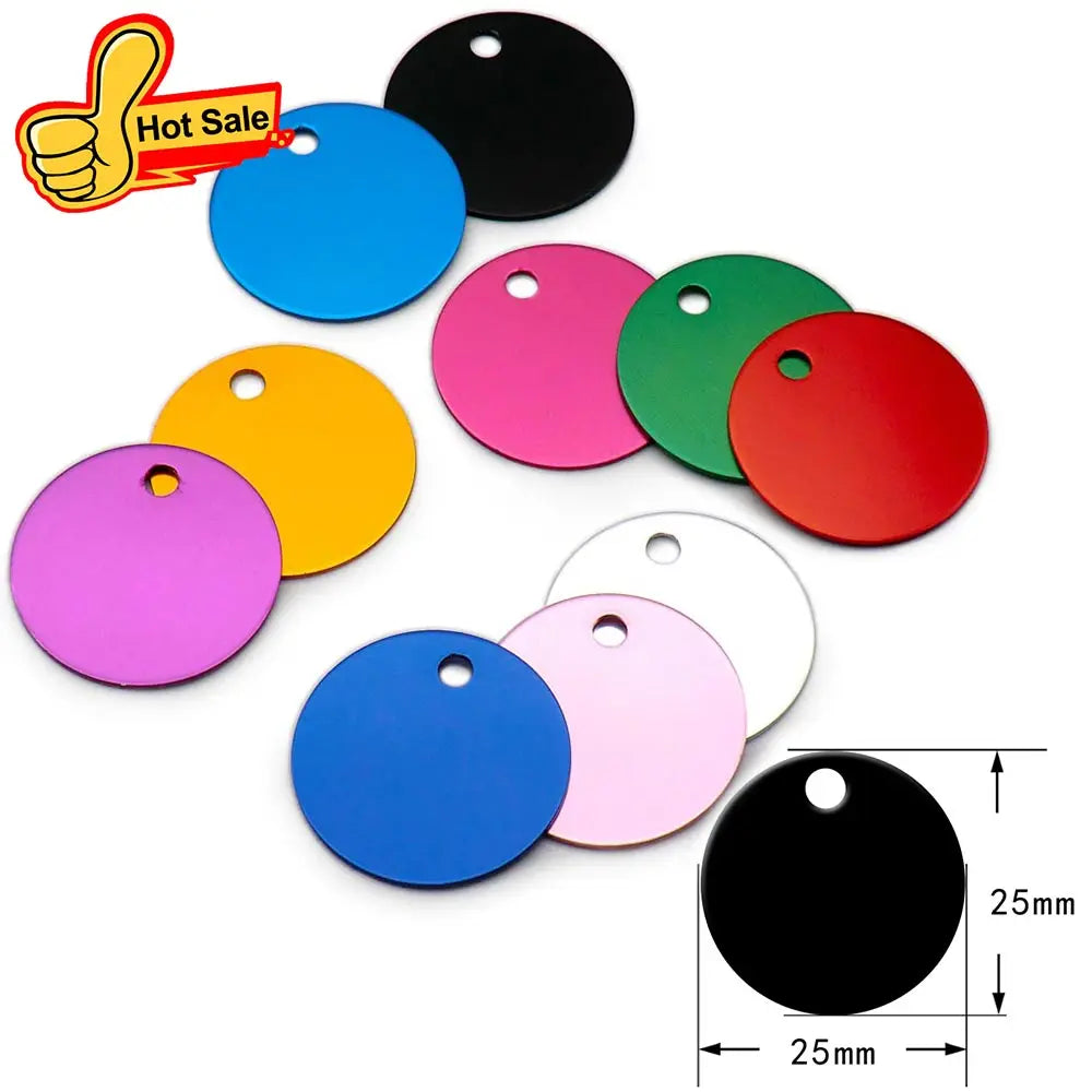 Random Mix 100pcs Aluminum Blank Dog Cat ID Pendant Engravable Ornament Tag Plates