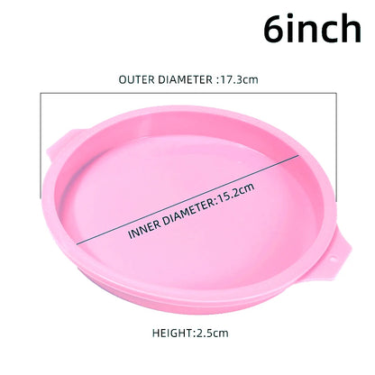 Round Silicone Cake Pan – 4/6/8in Non‑Stick Layer Mold for Baking