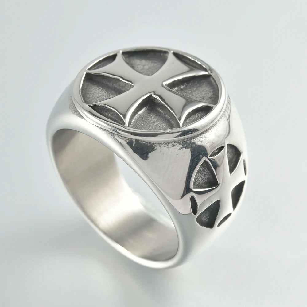 1PC Stainless Steel Vintage Punk Skull Cross Eagle Mens Ring Finger Jewelry Hip Hop Rock Culture Ring Unisex Male Party Ring