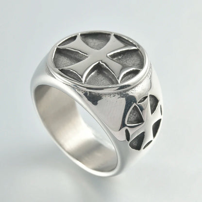 1PC Stainless Steel Vintage Punk Skull Cross Eagle Mens Ring Finger Jewelry Hip Hop Rock Culture Ring Unisex Male Party Ring