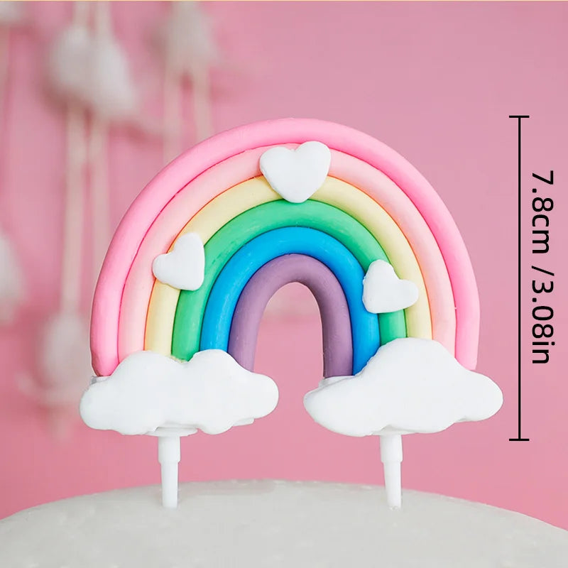 9‑Piece Unicorn Rainbow Cake Topper Set – Unicorn, Clouds, Stars & Happy Birthday Decorations for Girls’ First Birthday Party