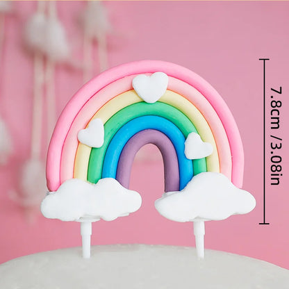 9‑Piece Unicorn Rainbow Cake Topper Set – Unicorn, Clouds, Stars & Happy Birthday Decorations for Girls’ First Birthday Party