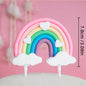 9‑Piece Unicorn Rainbow Cake Topper Set – Unicorn, Clouds, Stars & Happy Birthday Decorations for Girls’ First Birthday Party