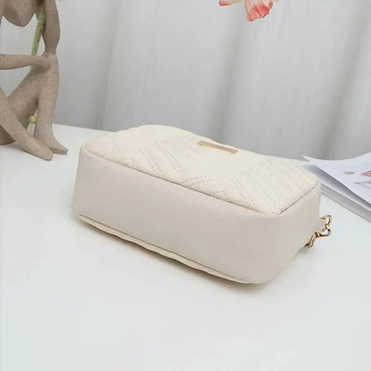 Embroidered PU Material Casual Small Square Versatile Single Shoulder Bag